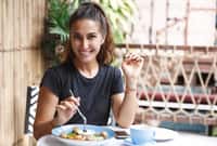 Eating out, lifestyle and travelling concept. Portrait