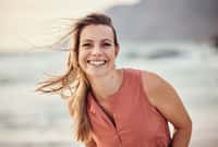 Happy, smile and portrait of a woman