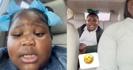 Instagram - @chrisshaysofunny - pictured above Miya delivers her words of wisdom from the backseat of her mom Chrisshay's car