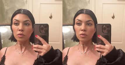 pictured above is Kourtney in a selfie