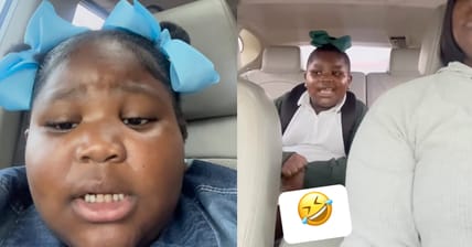 Instagram - @chrisshaysofunny - pictured above Miya delivers her words of wisdom from the backseat of her mom Chrisshay's car