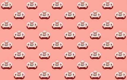 seamless pattern with white baby pacifier