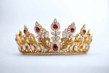 Ornate gold crown with precious stones