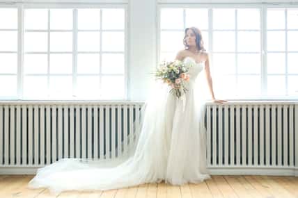 Wedding. Beautiful bride in a wedding dress