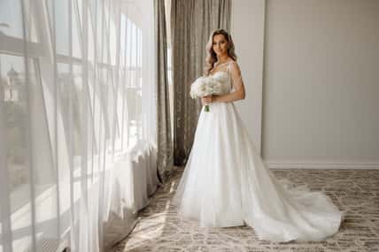 bride in white wedding dress