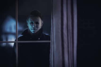 Halloween horror movie slasher Michael Myers staring through a window at the Doyle house - Trick or Treat Studios action figure