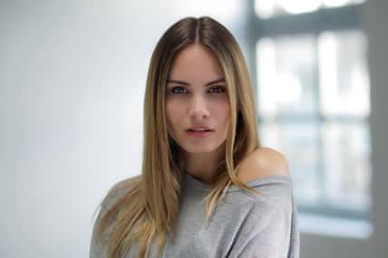 portrait of a young woman inside