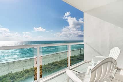 View of the crystal clear waters of the Atlantic OCean from the balcony