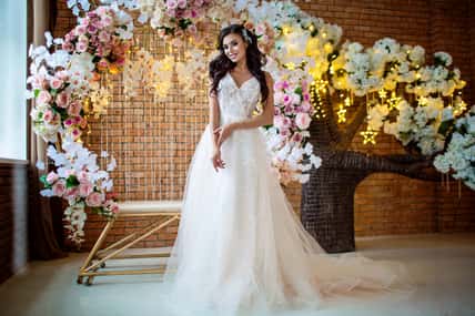 beautiful and happy young bride at a wedding