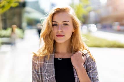 pretty woman outdoor portrait
