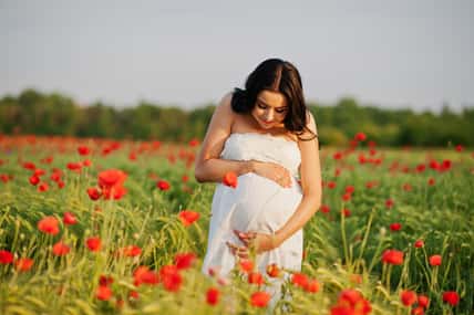 pregnant gorgeous brunette woman