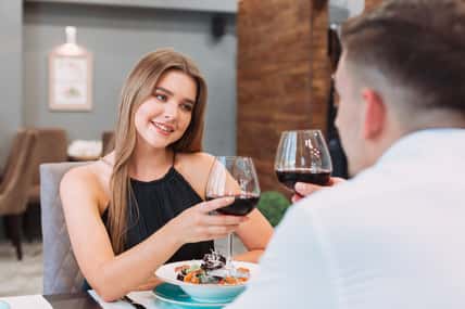 Beautiful couple in a restaurant