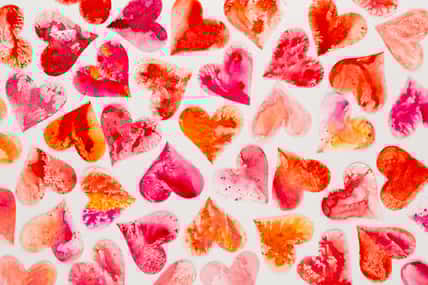 Red heart valentine day abstract background.