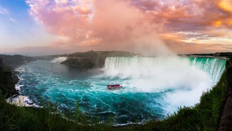 Saptashaw - stock.adobe.com - pictured above is a view of the Niagara Falls at sunset