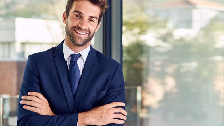 Portrait of a businessman standing in his office.