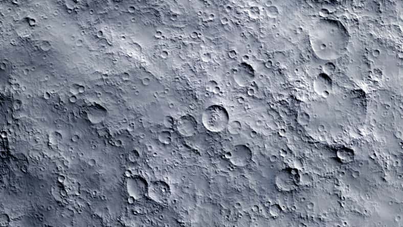 Closeup of moon surface texture