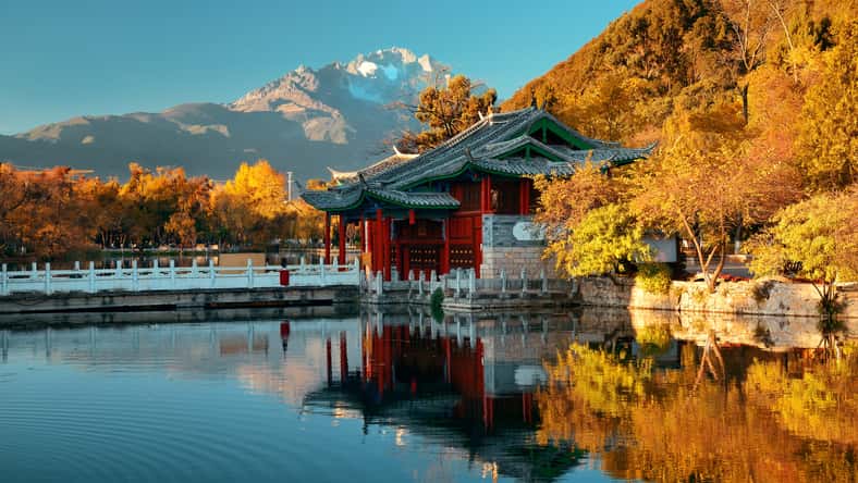 Black Dragon pool in Lijiang, Yunnan, China.