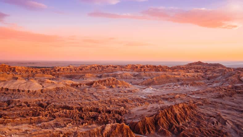 Sunset over Moon Valley, San Pedro De Atacama, Chile