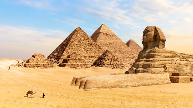 The Pyramids of Giza and the Great Sphinx, Egypt.