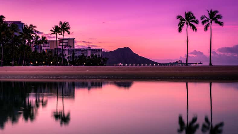 Diamond Head Lagoon in Waikiki Honolulu
