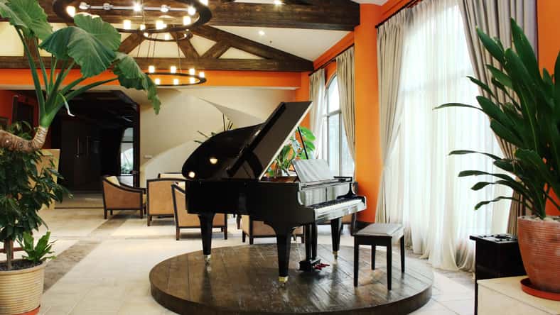 piano in a luxury hotel