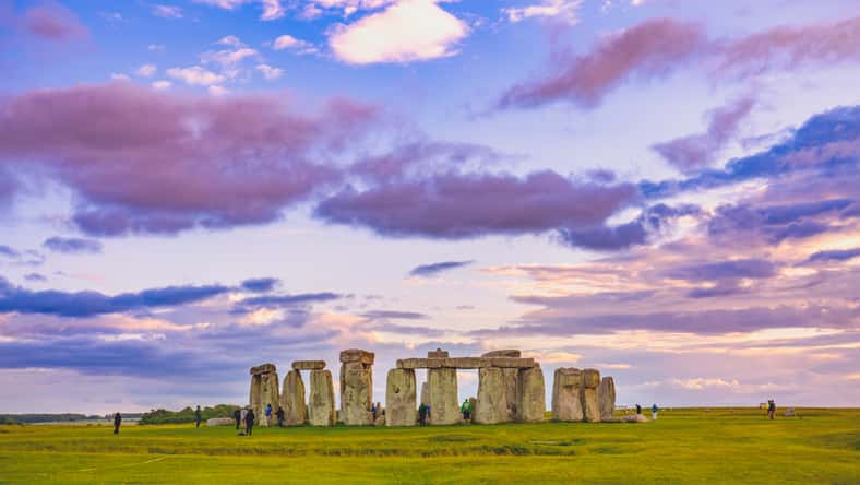 Stonehenge at sunset in United Kingdom