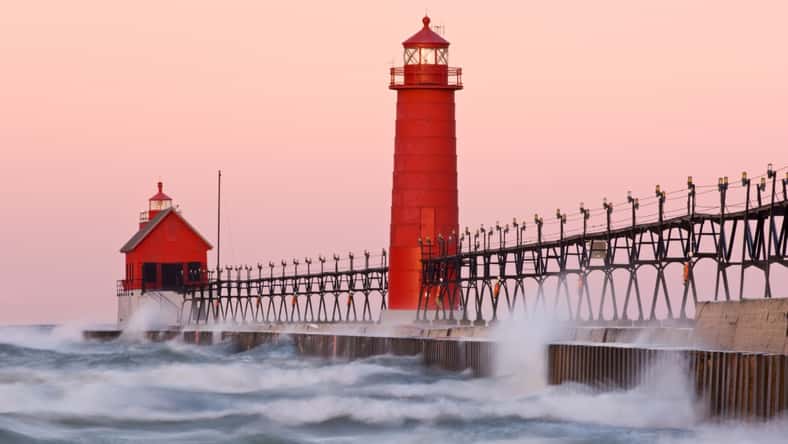 Grand Haven Lighthouse Lake Michigan