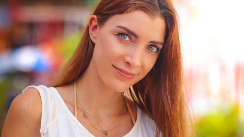 portrait of a woman in thailand phuket old town