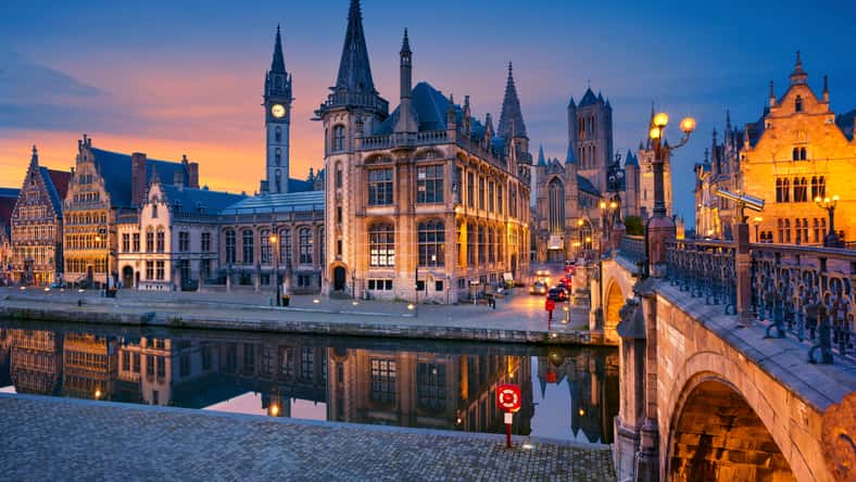 Ghent. Image of Ghent, Belgium during sunset.