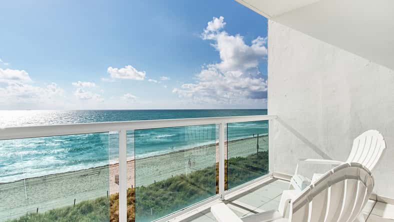View of the crystal clear waters of the Atlantic OCean from the balcony