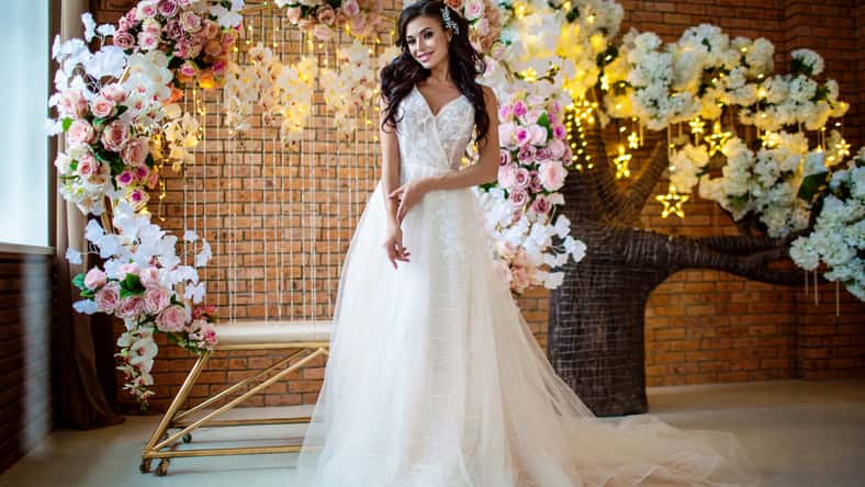 beautiful and happy young bride at a wedding