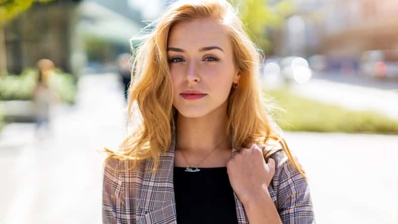 pretty woman outdoor portrait