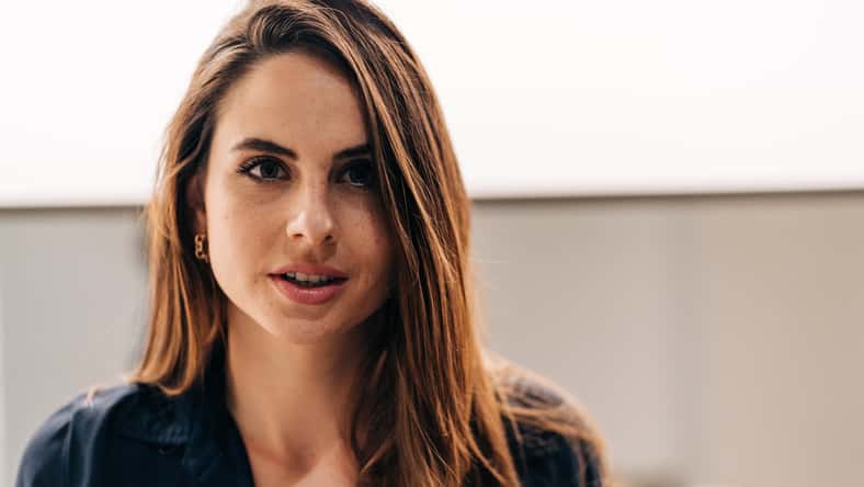 portrait of smiling female looking to camera