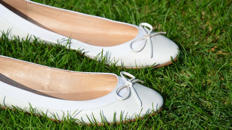 Ballerina flats in the grass