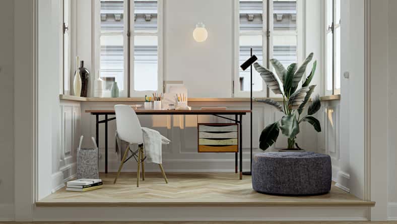 Old vintage retro parisian mid century apartment interior