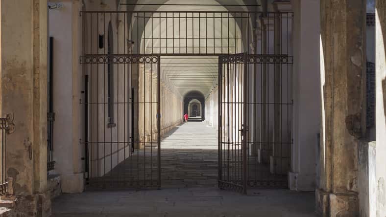 La Certosa former monastery and mental hospital in Collegno, Italy