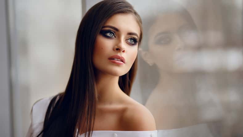 Beautiful young female brunette