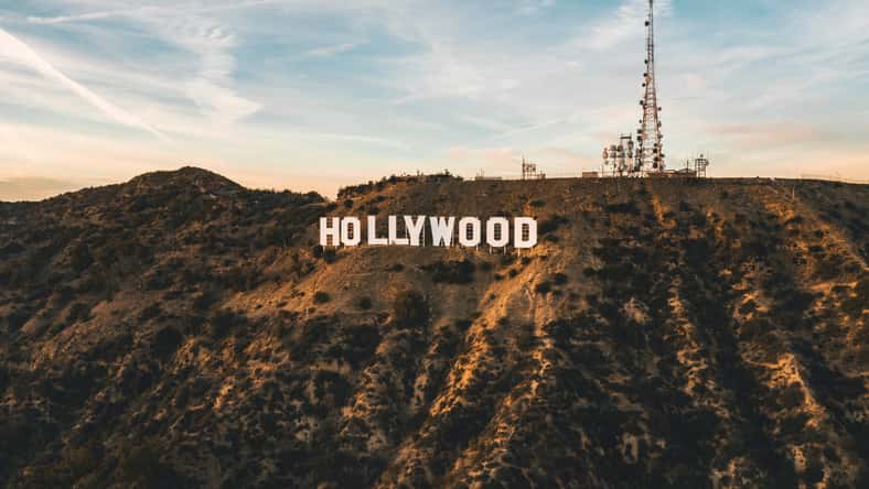 Circa November 2019: Famous Hollywood Sign in Mount Lee in Los Angeles, California HQ