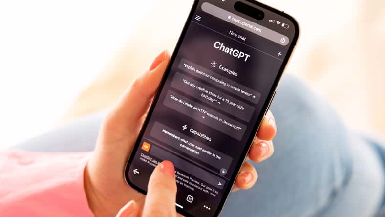 Home screen of ChatGPT, AI or artificial