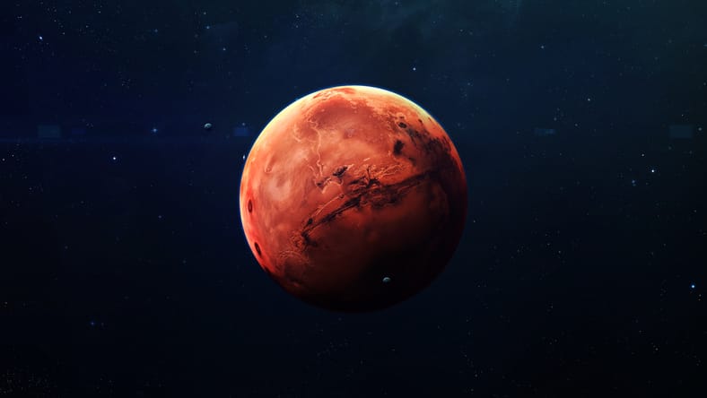 Marte - Hermoso arte de alta resolución presenta el planeta del sistema solar. Este elemento de imagen proporcionado por la NASA