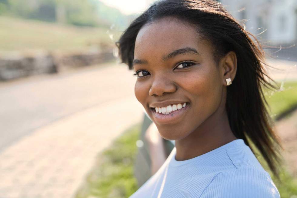 A Outdoor portrait of a Young black African American