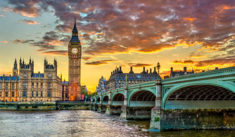 Big Ben and Westminster Bridge in London, UNESCO world heritage in England