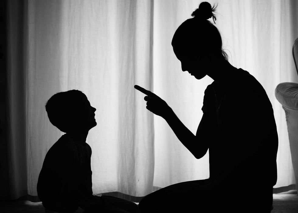 correcting child