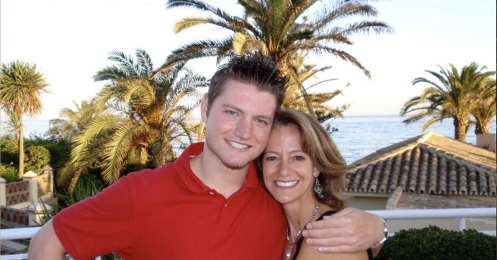 Facebook - pictured above is Jackson with his mom