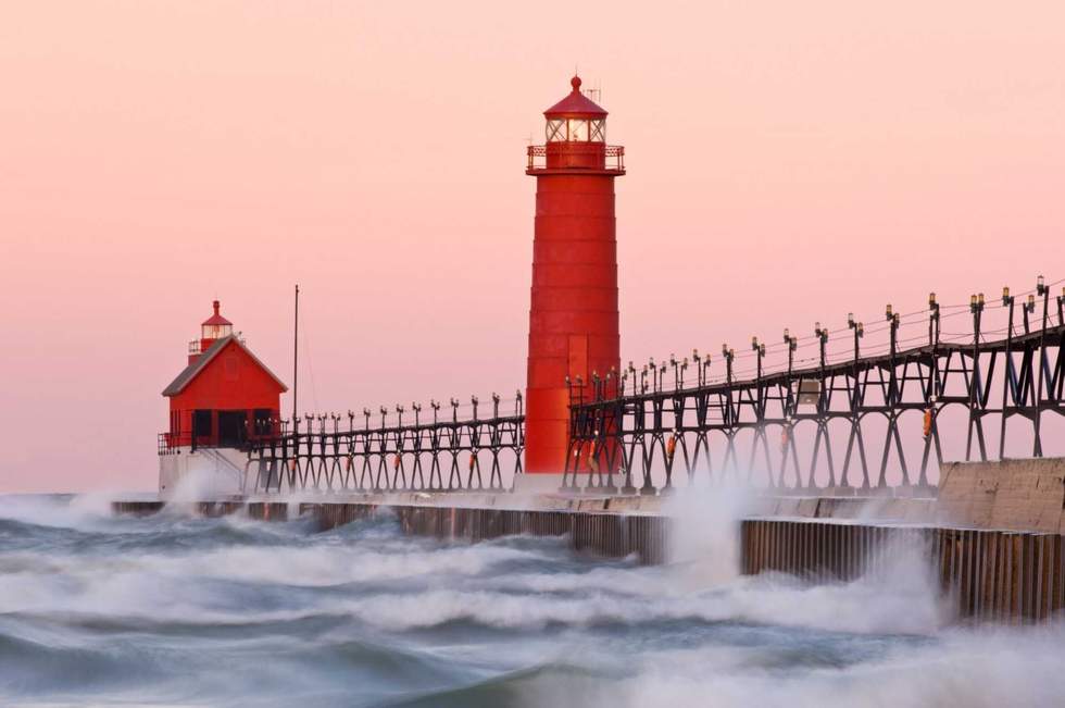 Grand Haven Lighthouse Lake Michigan