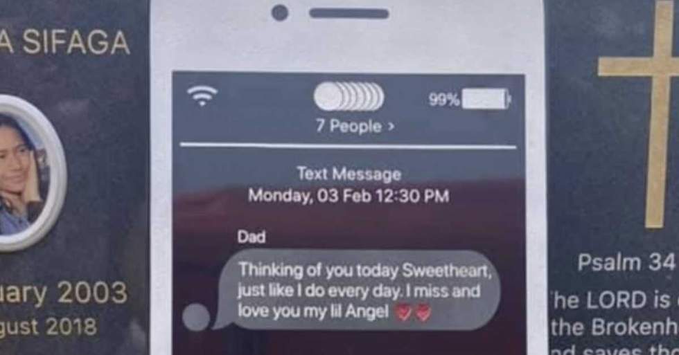 After His Little Sister Passed Away, His Family Decided To Make Her A Unique Gravestone Shaped Like A Cellphone