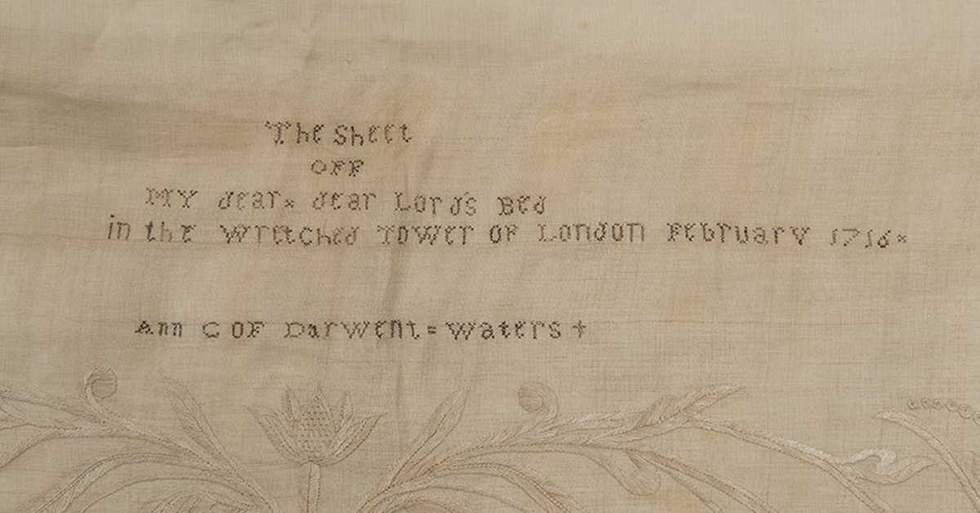 This 300-Year-Old Love Message Was Embroidered By James Radclyffe's Wife Using His Hair After He Was Beheaded