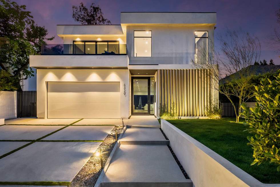 modern house at night