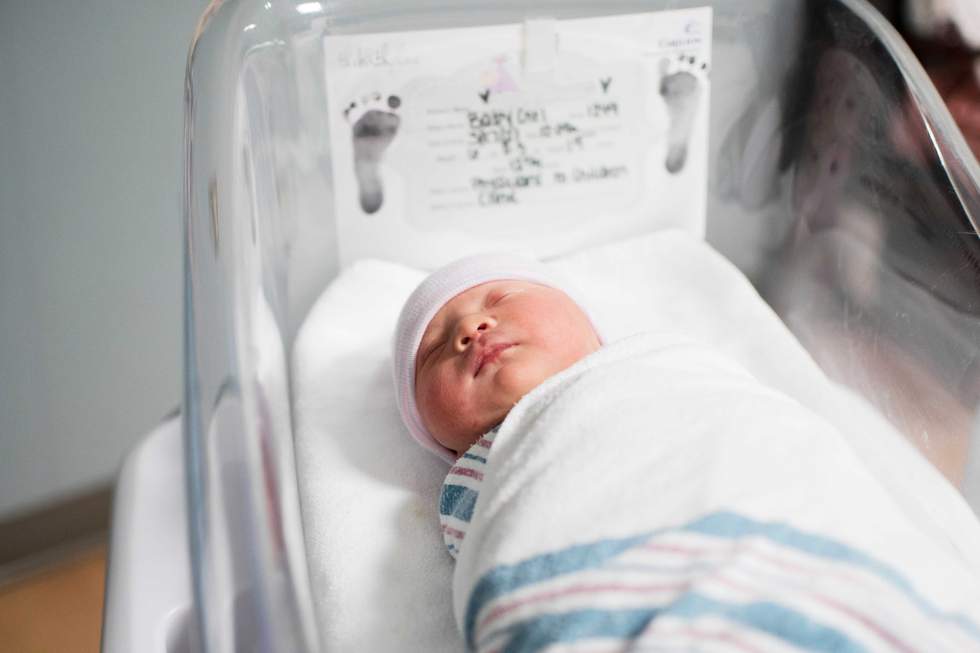 newborn baby in a hospital