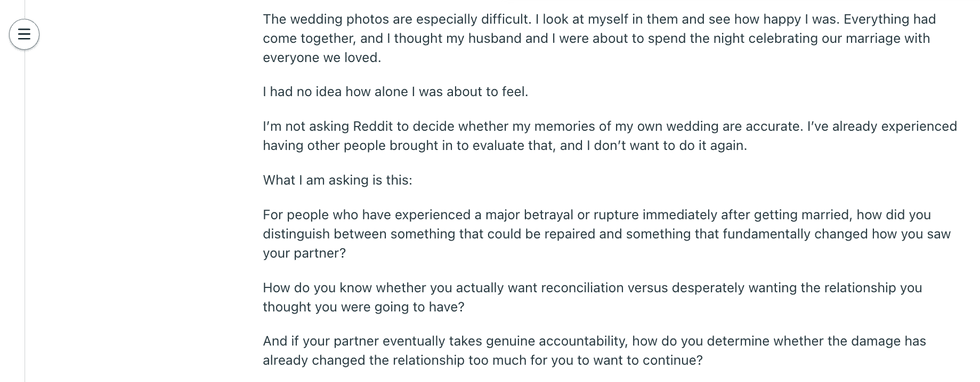 Pictured above is a fourth screenshot of the original Reddit post for you to read